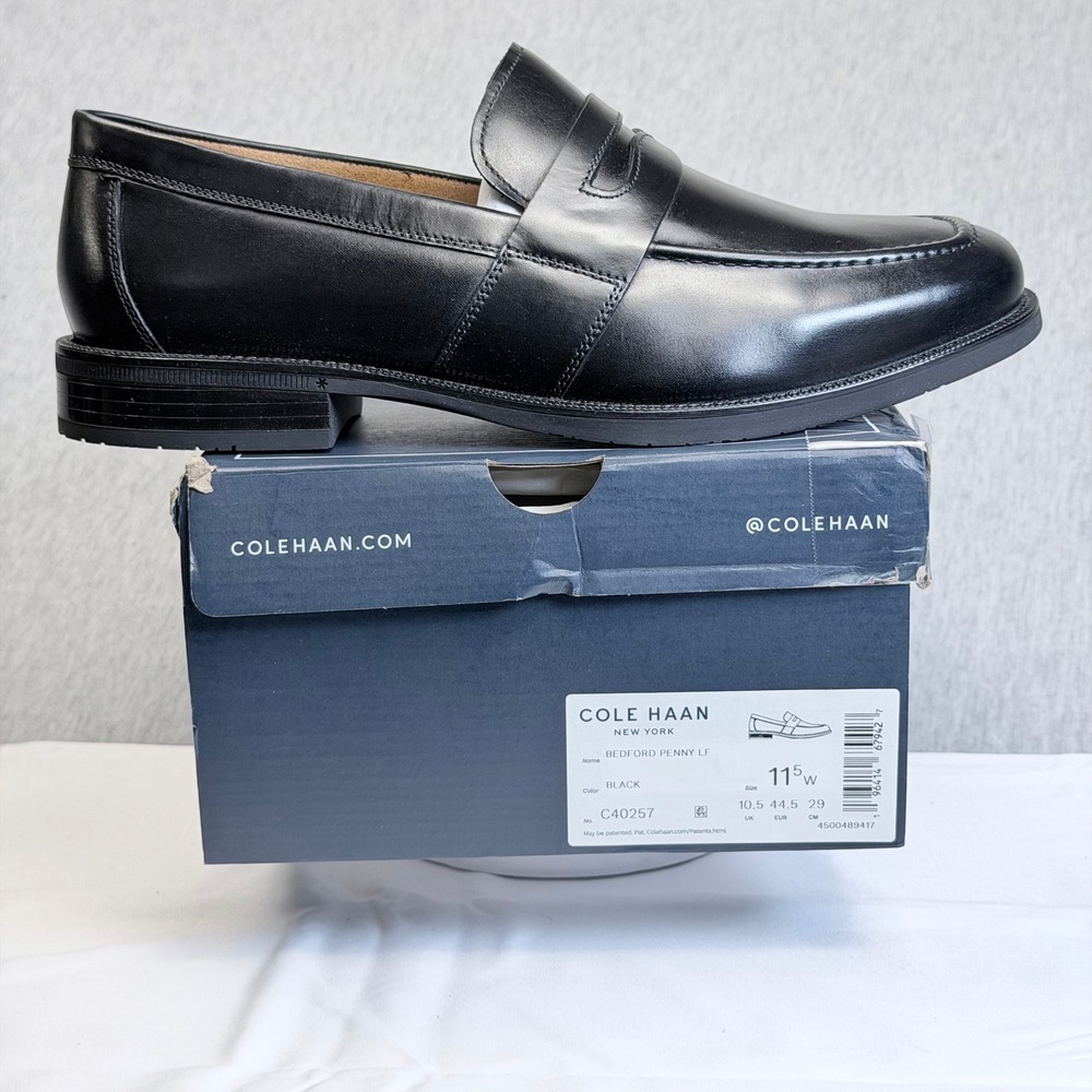 Cole Haan Bedford Penny LF Black Leather Loafers C40257 Mens 11.5 W